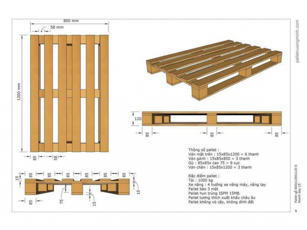 Kích thước gỗ pallet chuẩn nhất